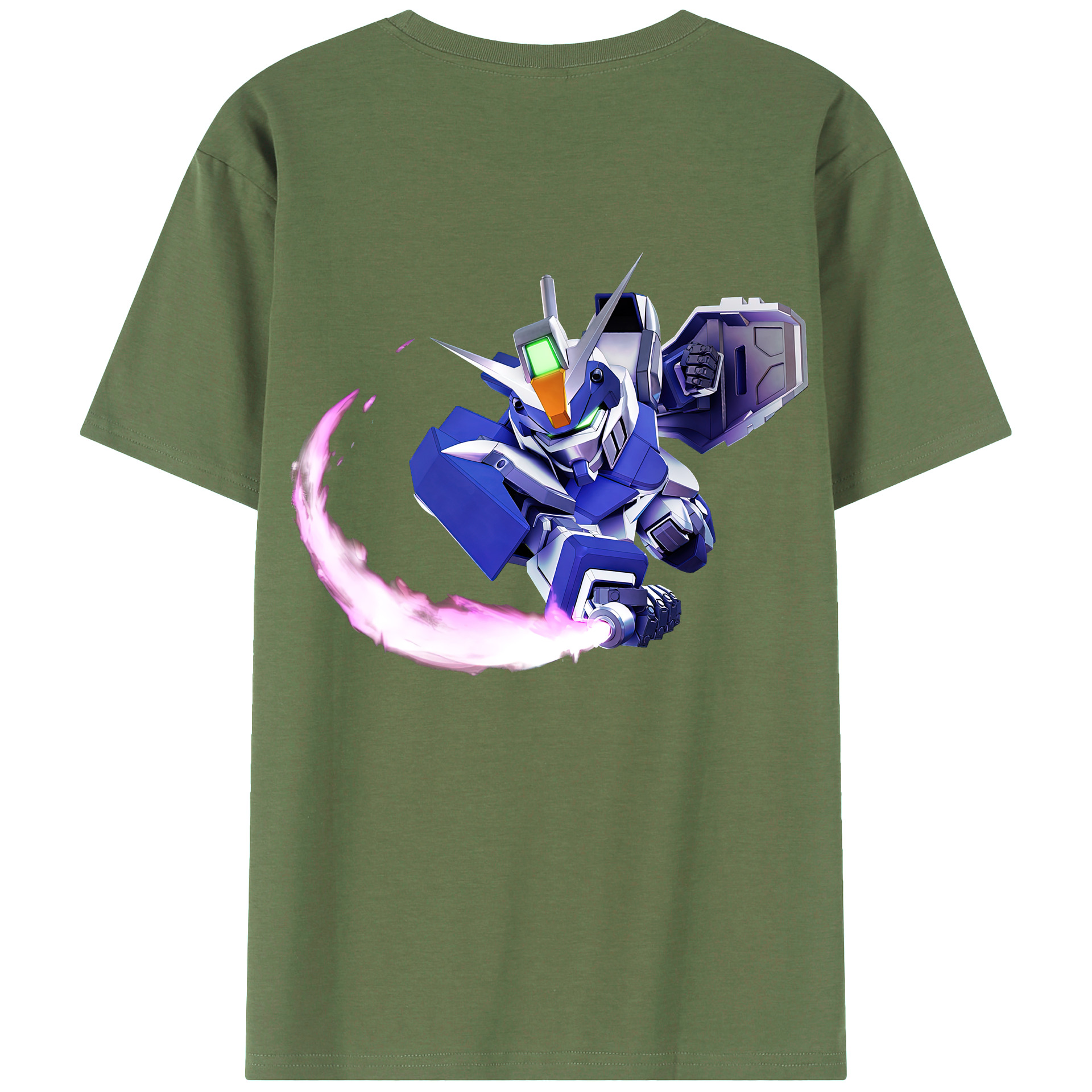 （画像用） 機動戦士ガンダム Mobile Suit Gundam 綿100％ メンズ半袖Tシャツ（バックプリント） 通気性